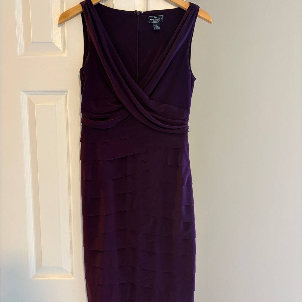 Elegant Vintage Plum Evening Cocktail Dress by Ralph Lauren’s American Living